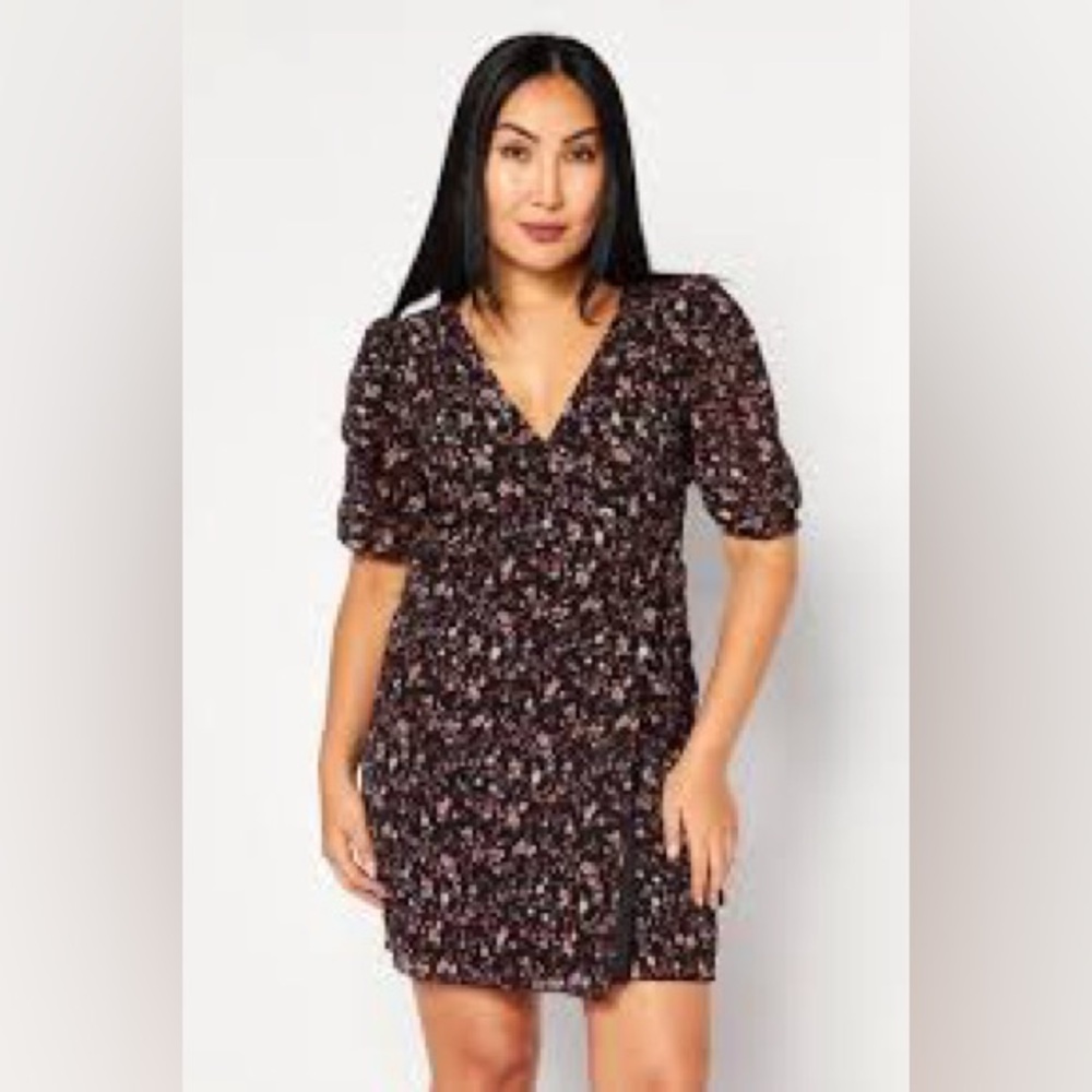 Sadie + Sage Floral Black Dress